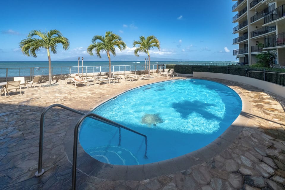 Lounge in paradise at the oceanfront pool, where the shimmering water meets sweeping views of the Pacific.