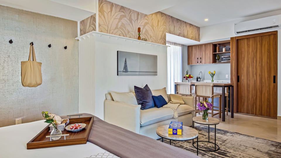 Comfort Condo, 1 King Bed, Balcony, Sea View | Living room | 43-inch Smart TV with digital channels, Netflix, streaming services