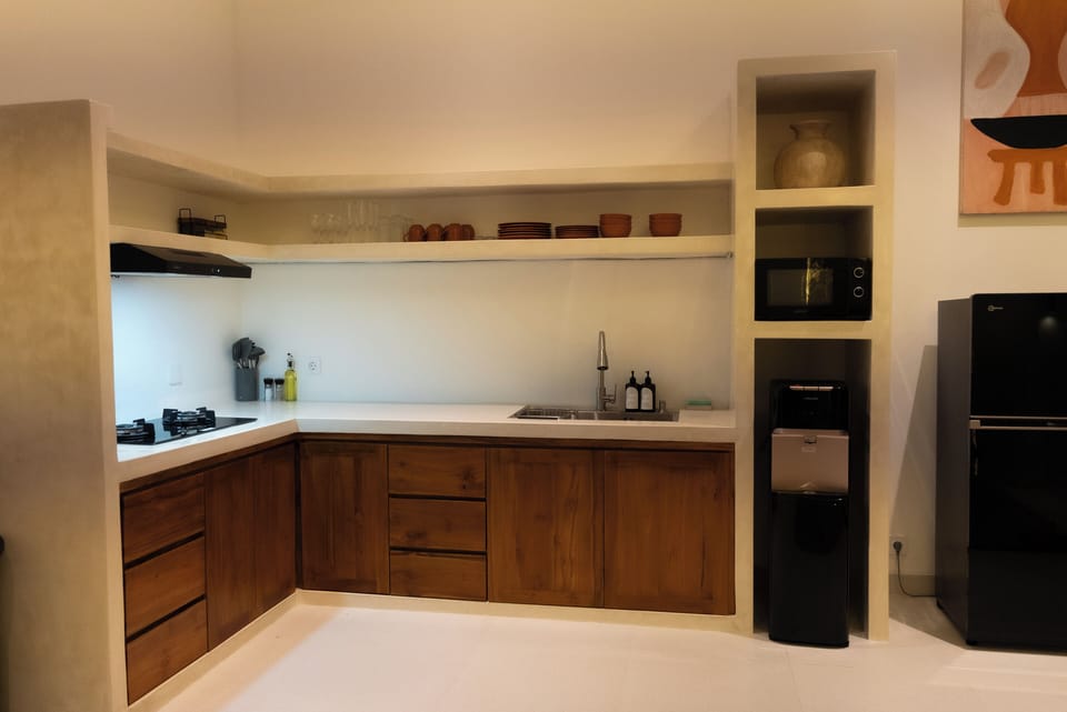 Deluxe Villa, 2 Bedrooms, Pool View | Private kitchenette | Toaster, highchair, blender, cleaning supplies