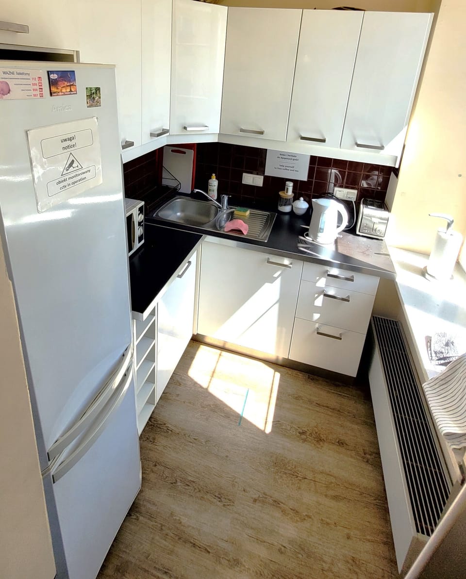Full-size fridge, microwave, oven, stovetop
