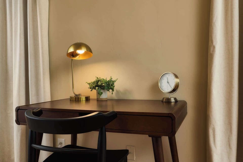 Upstairs Master Bedroom. Workspace. 