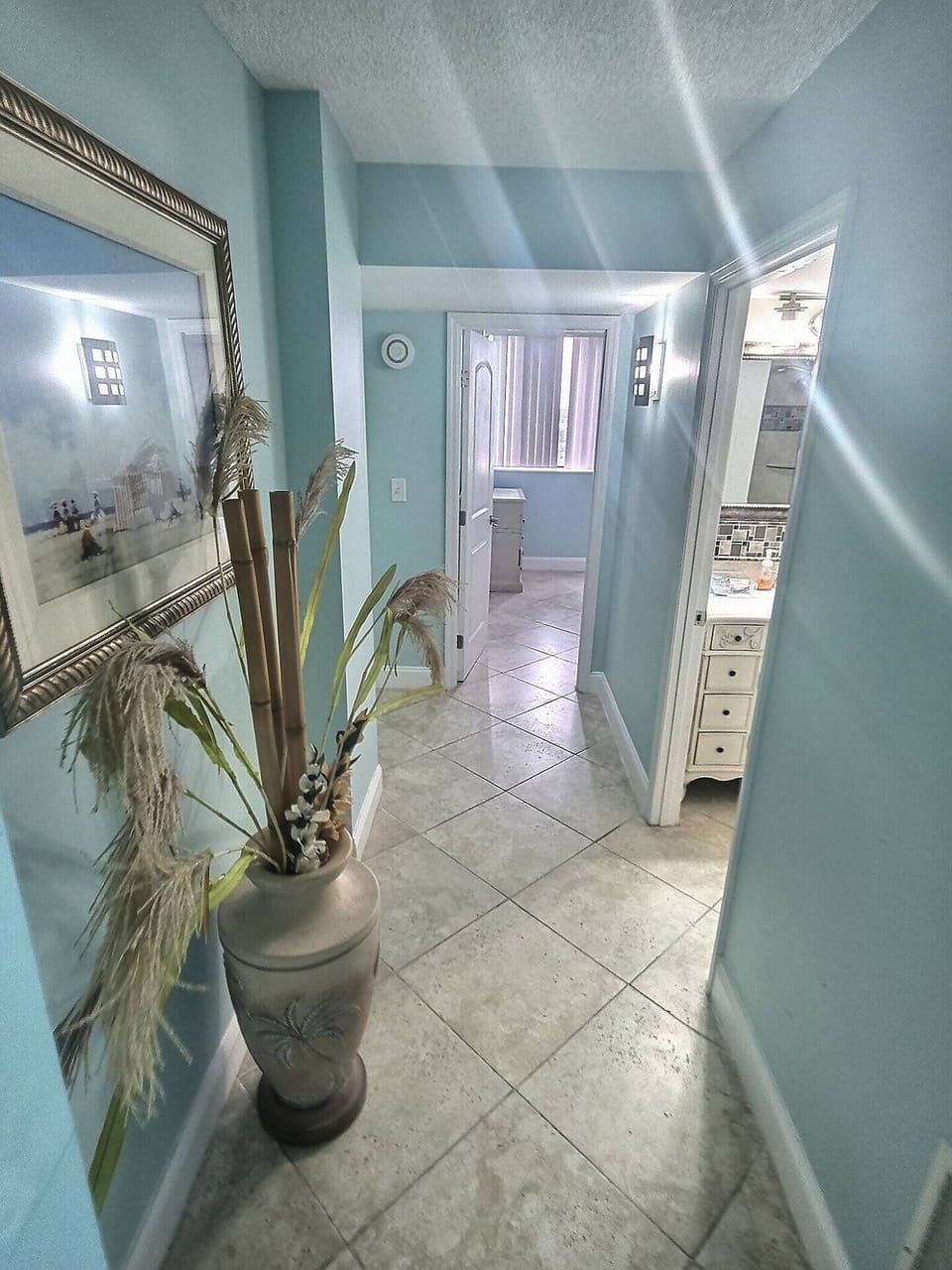 Hallway to the guest bedrooms and bath