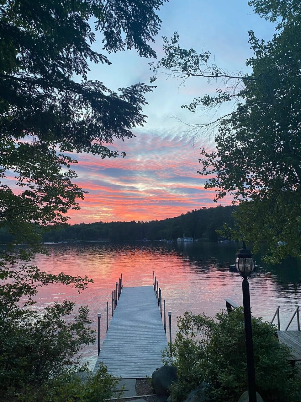 sunset dock view