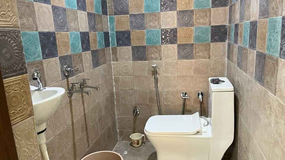 Shower, free toiletries, towels, shampoo