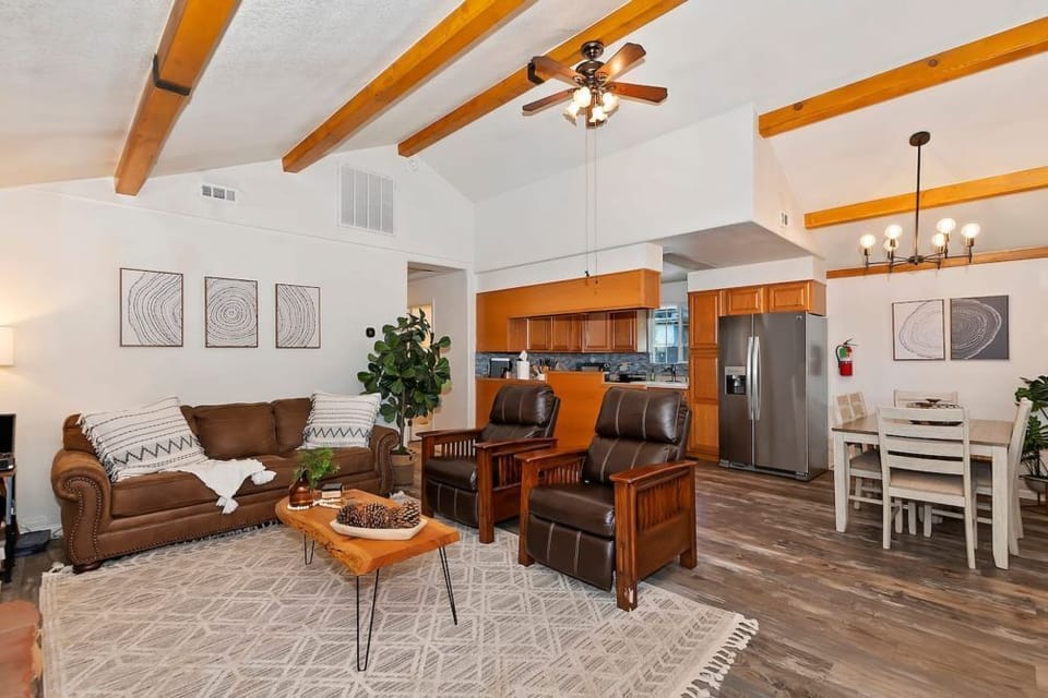 Cozy up in a warm and inviting living room, where rustic charm meets modern comfort.