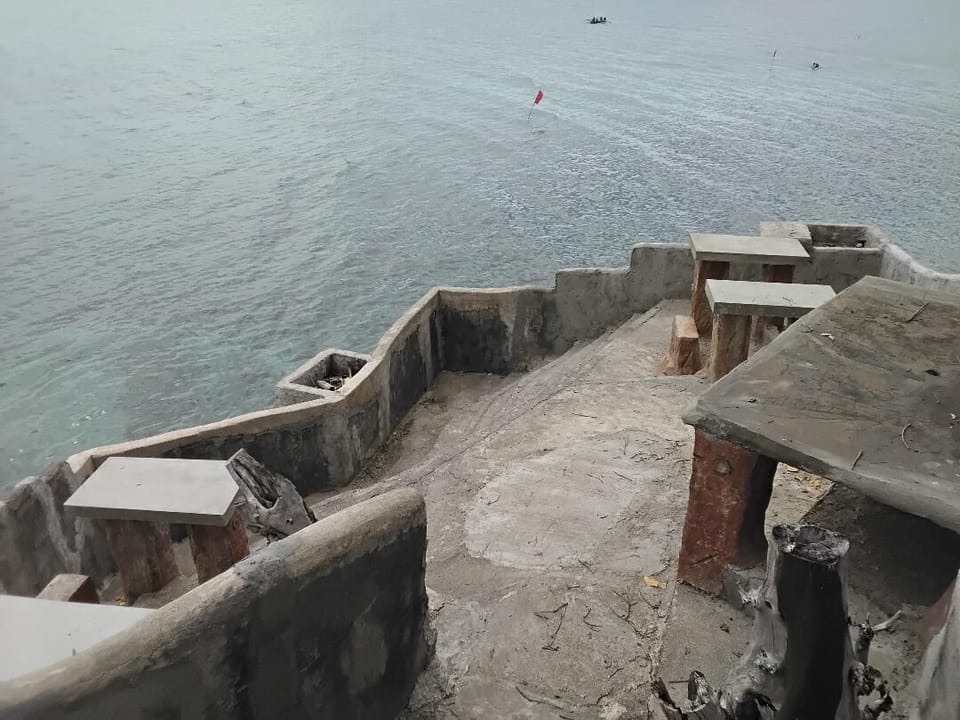Terrace overlooking the ocean