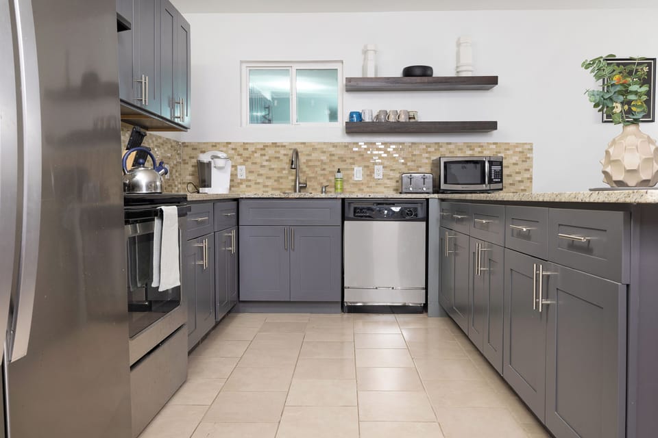 Fully stocked kitchen