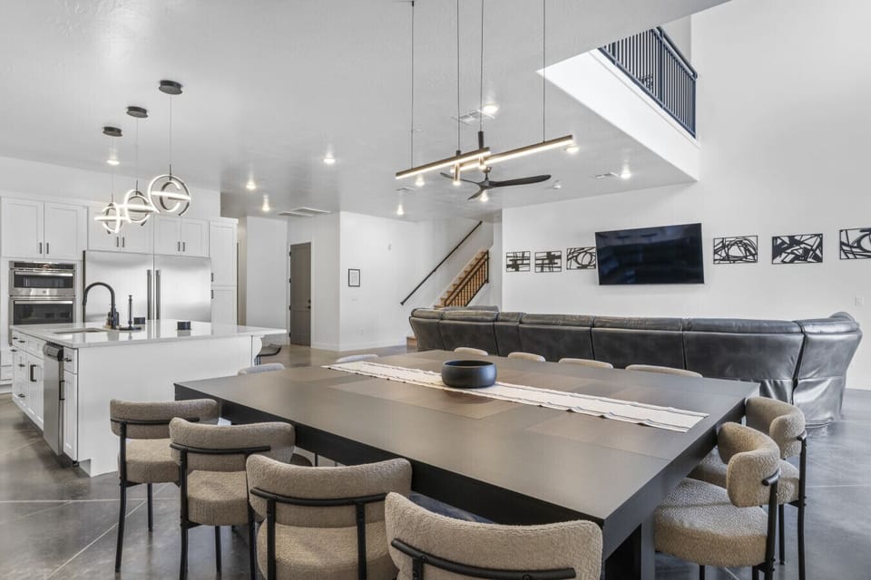 Open floor plan dining table 12 seats