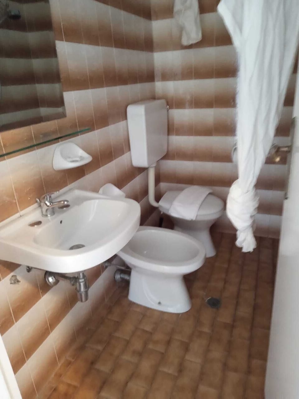 Shower, free toiletries, bidet, towels
