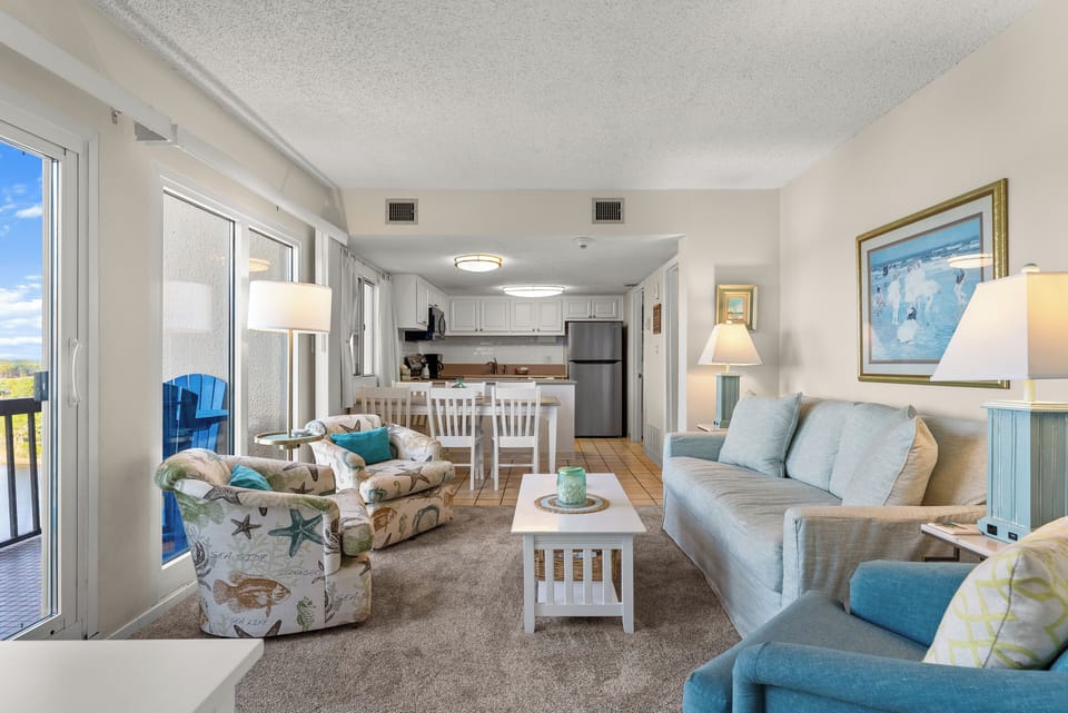 Get comfy on the couch and chairs and plan out your day!