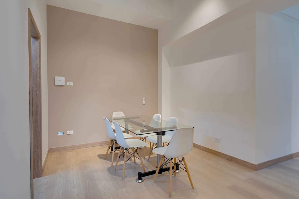 Extra space in apartment that can serve as working station. 