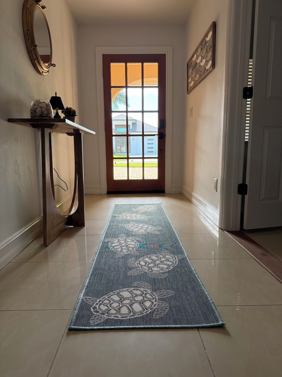 Enter through a traditional Naples home front door