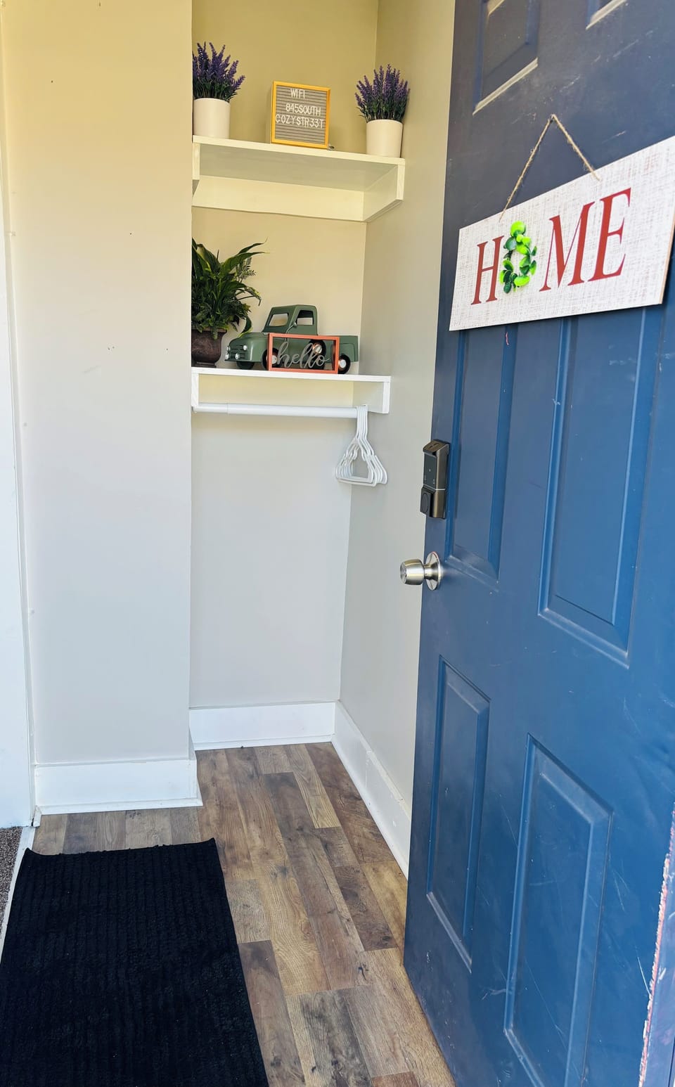 Entry way with storage and coat rack