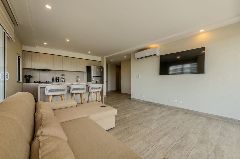 Open spaces modern living and kitchen 