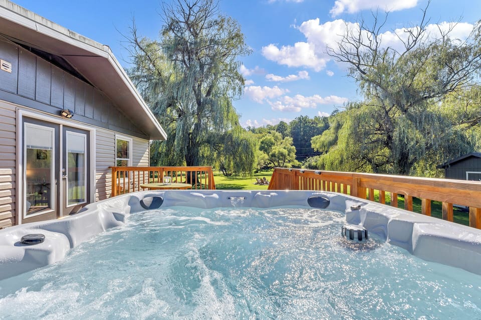 Hot tub on private deck