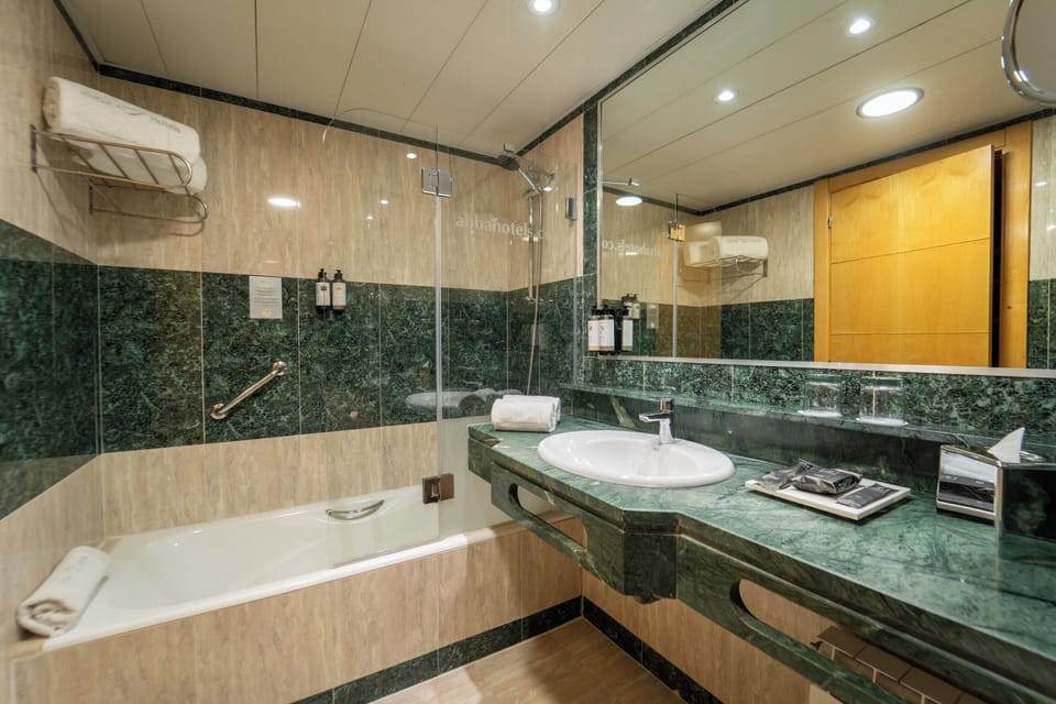 Bathtub, free toiletries, hair dryer, bidet