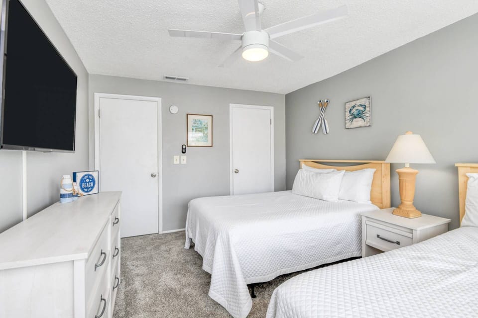 Enjoy your favorite shows and movies on the smart TV as you relax on the comfortable beds.