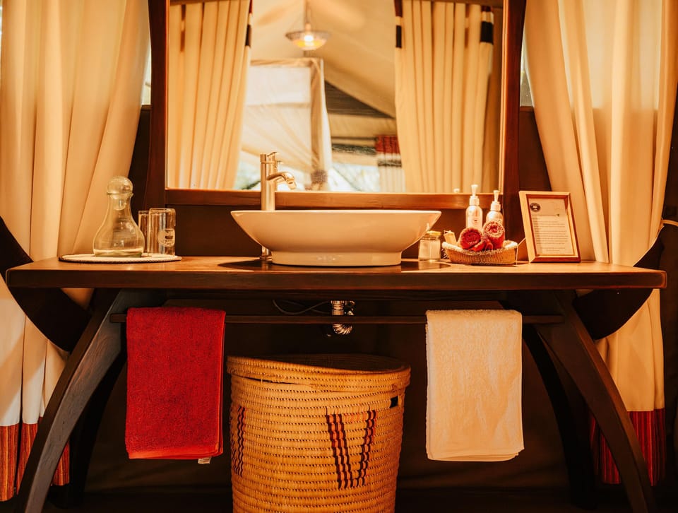 Shower, bathrobes, slippers, towels