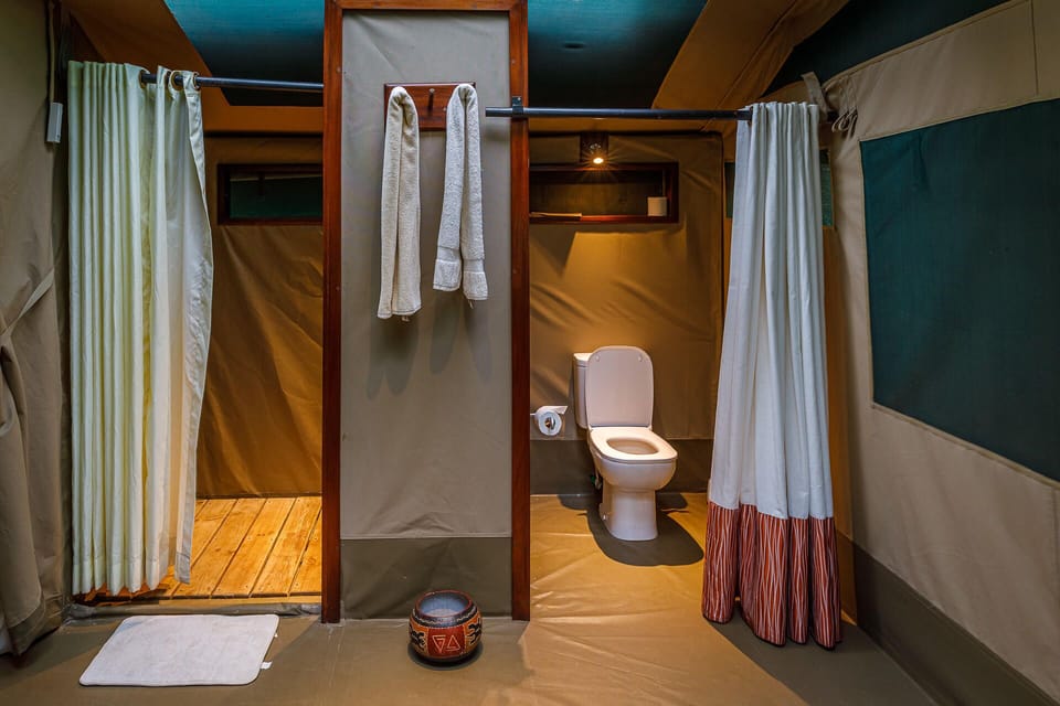 Standard Double Room, River View | Bathroom | Shower, hair dryer, towels, soap
