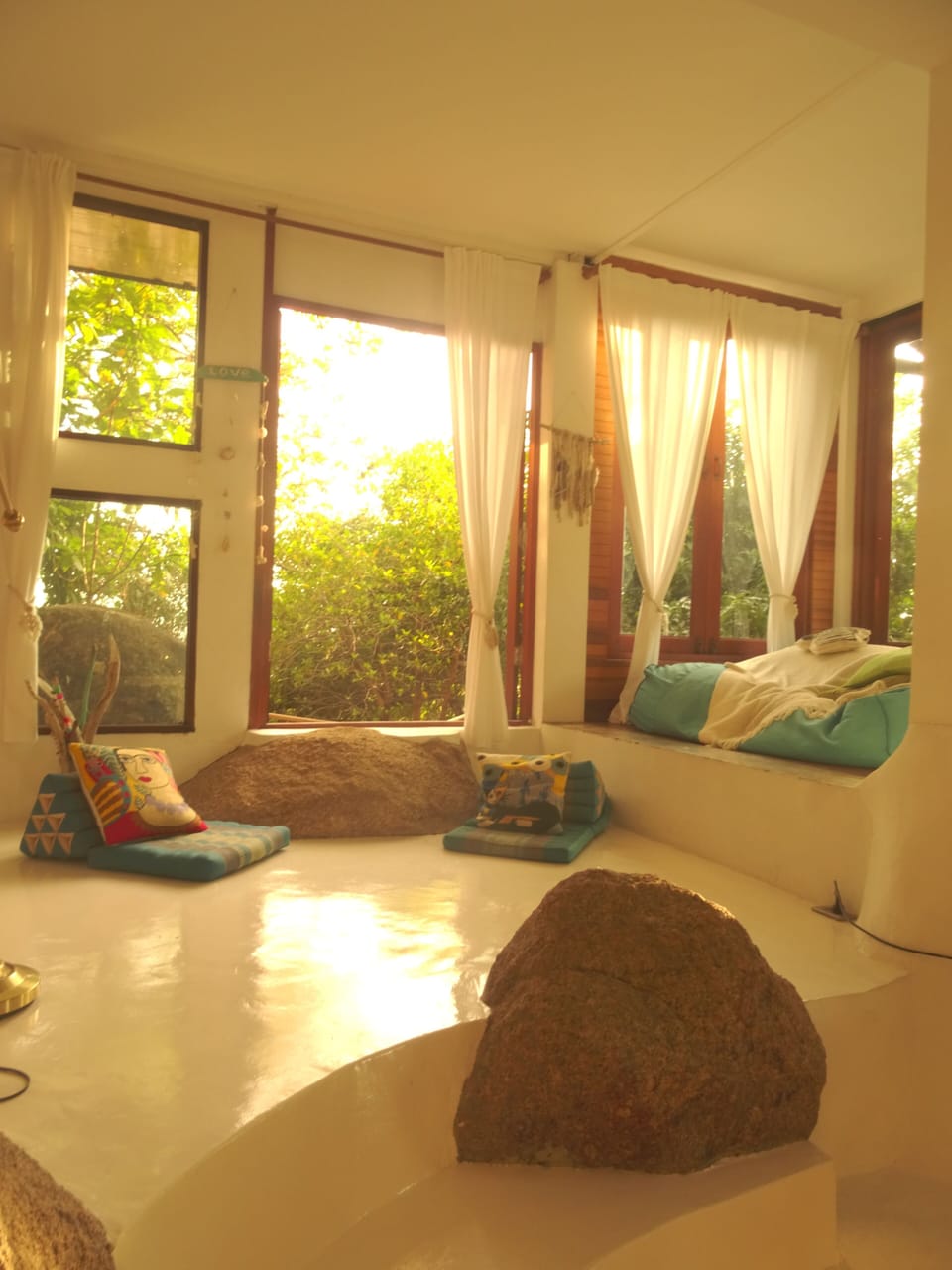 Longe area and giant beanbag