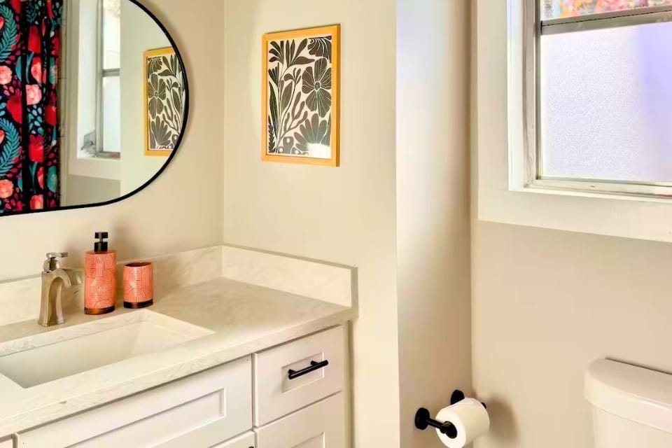 A bright and stylish bathroom designed for comfort!