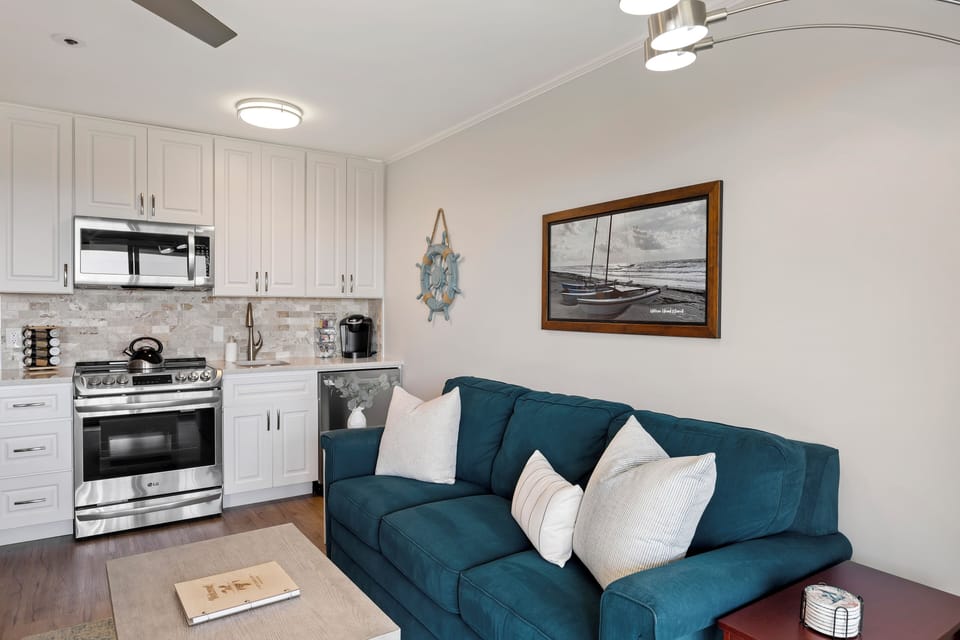 Kick back on the sofa with everything you need just steps away