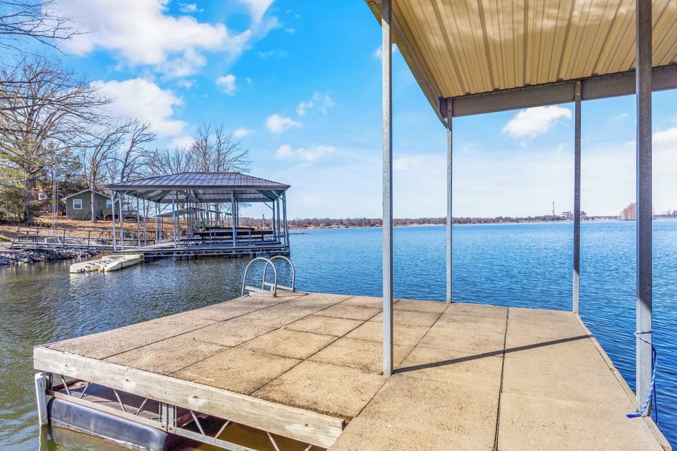 Shared dock with ladder for swimming
