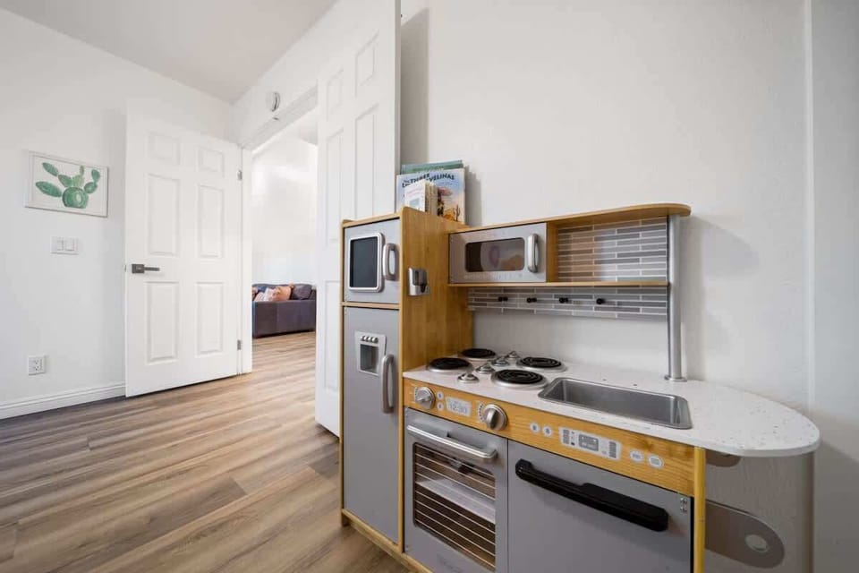 Open and airy kitchen perfect for cooking and gathering with friends