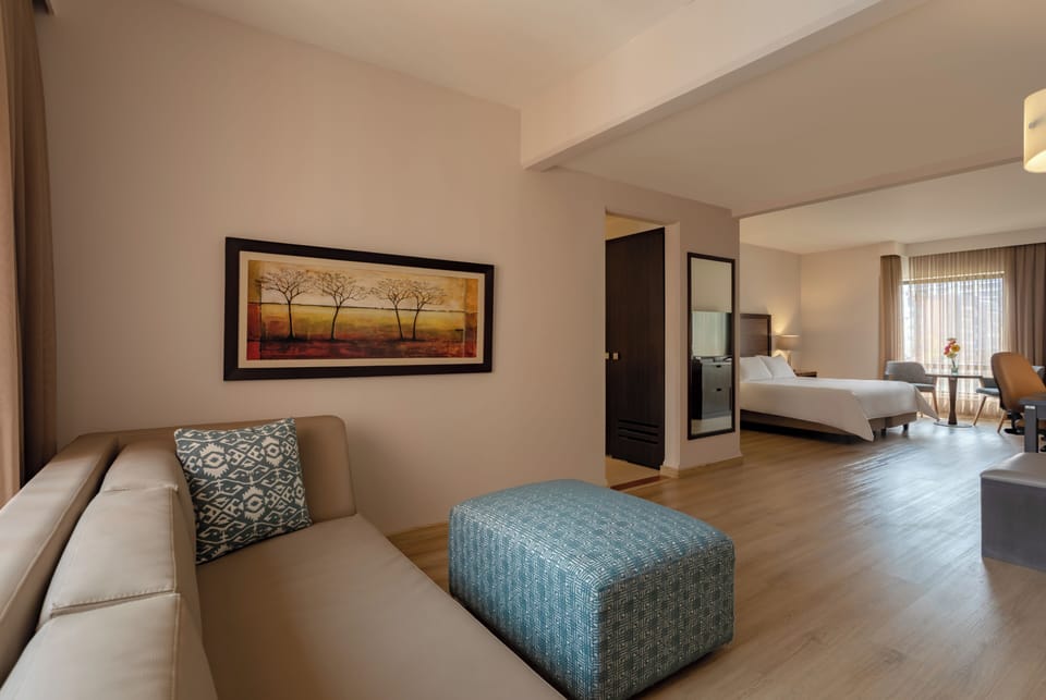 Junior Suite, 1 King Bed with Sofa bed | Living area | 32-inch plasma TV with cable channels, TV