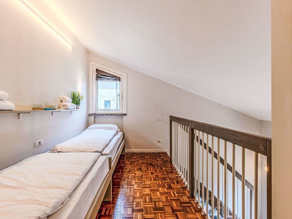 Interior Design, Ceiling, Floor, Flooring, Room, Bedroom, Bed, Apartment, Wood Flooring, Hardwood