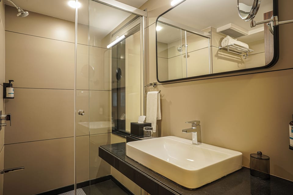 Premium Double Room, City View | Bathroom | Shower, slippers, bidet, towels