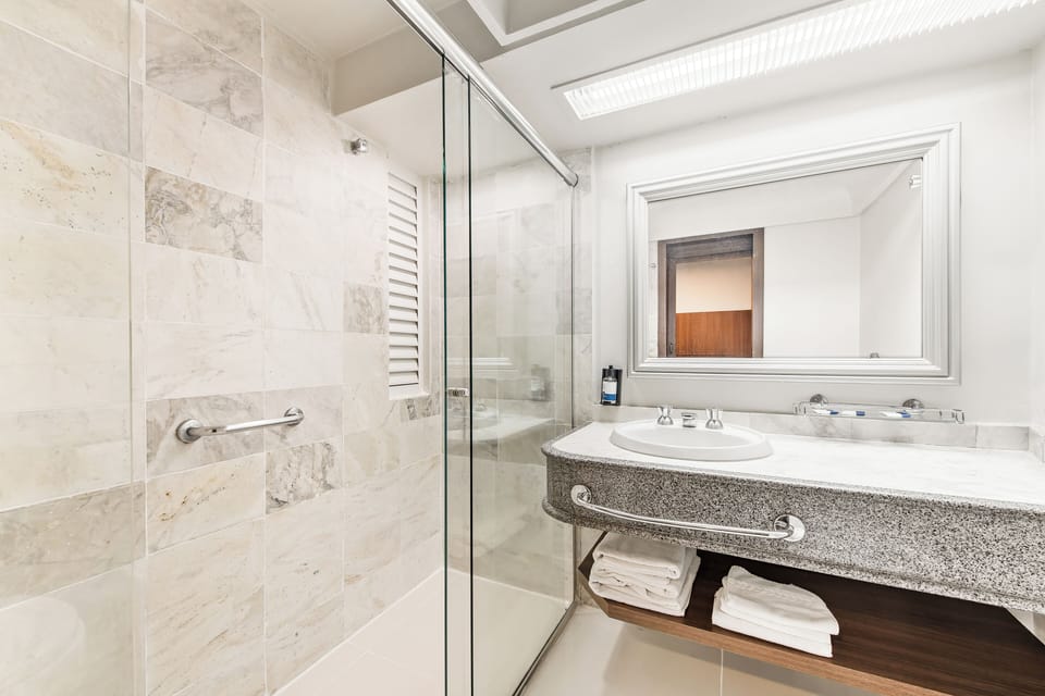 Hair dryer, towels