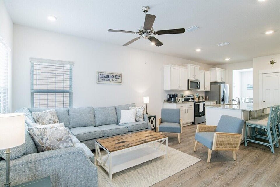Open concept light and airy living space.