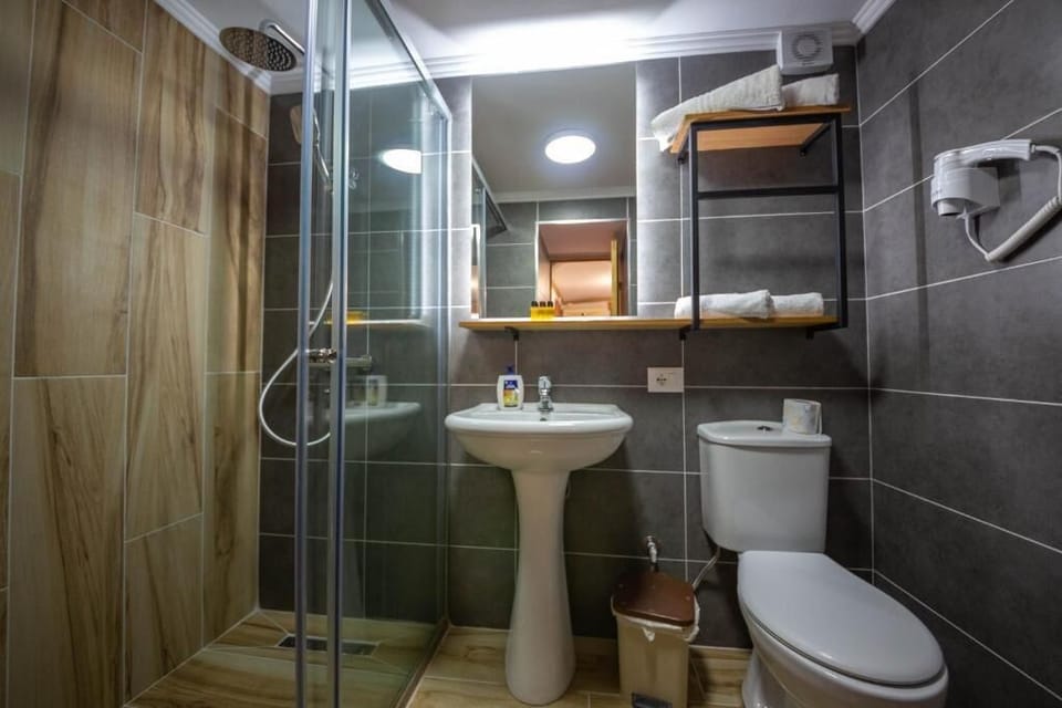 Triple Room, City View | Bathroom | Shower, free toiletries, hair dryer, towels