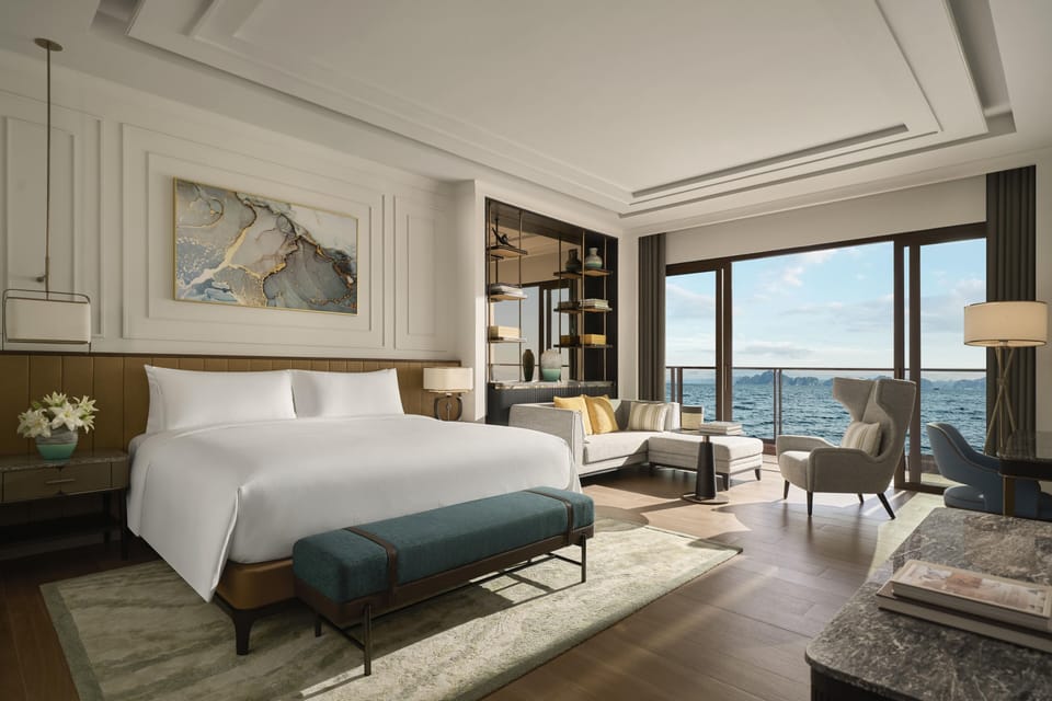 Free minibar items, laptop workspace, blackout drapes, soundproofing
