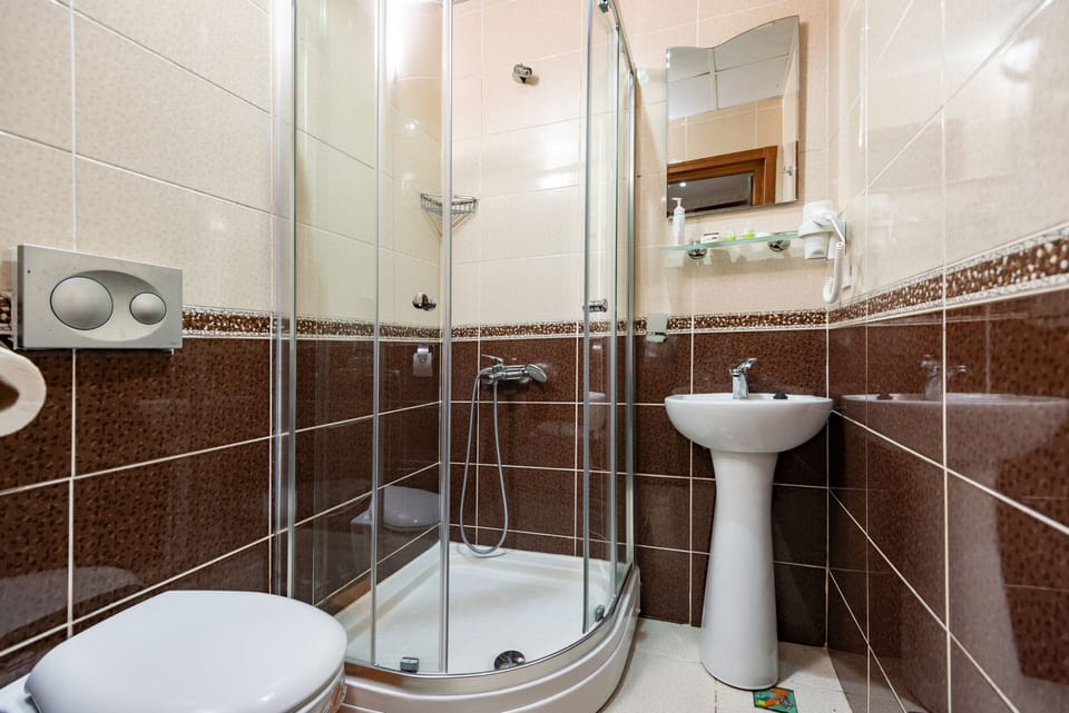 Classic Double Room | Bathroom | Shower, free toiletries, hair dryer, slippers