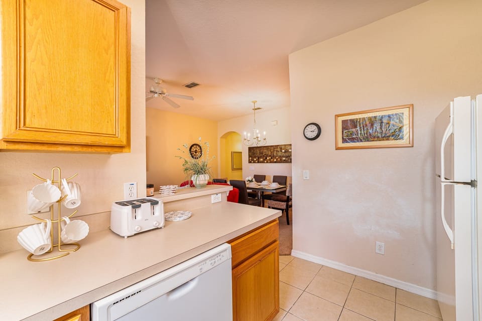 View from kitchen to dining room