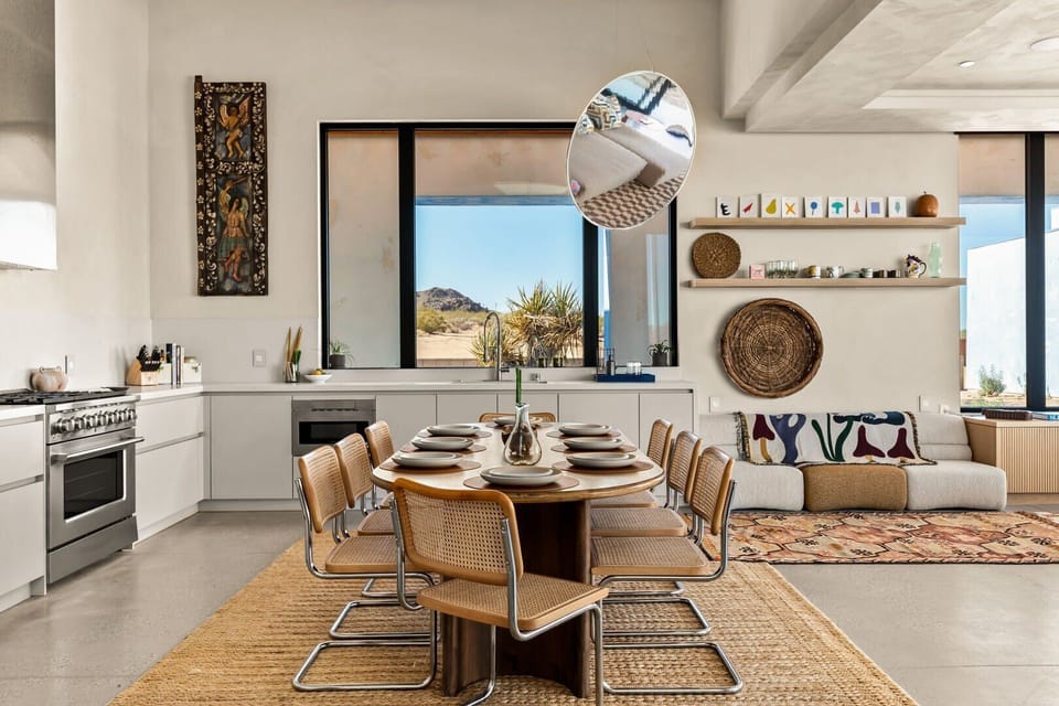 Art collected by the owner is featured throughout the hoome