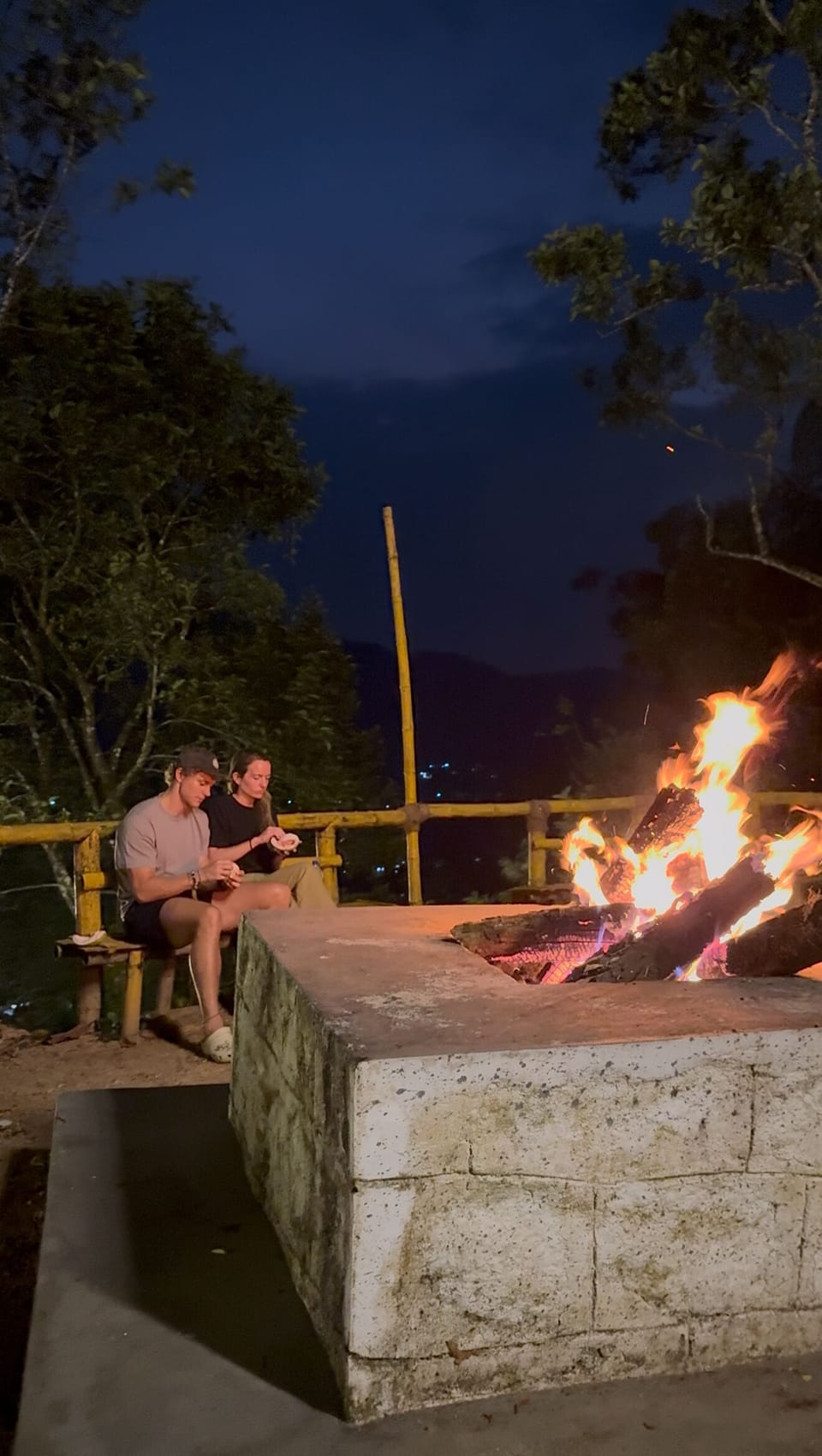 Campfire at night 
