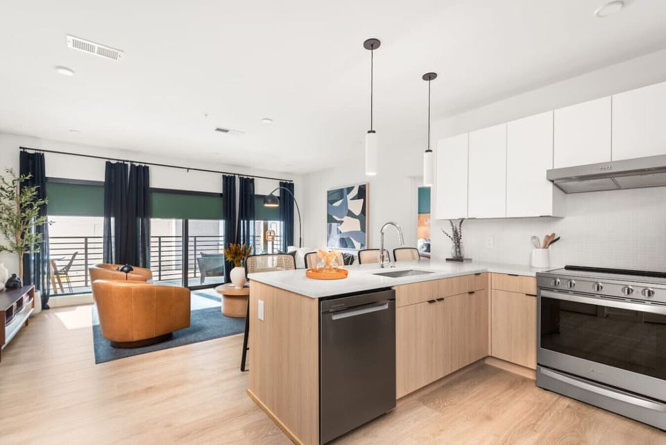Fully equipped kitchen with 4 person seating, drip and Keurig coffee makers with coffee provided, and everything you`d need to make a home cooked meal