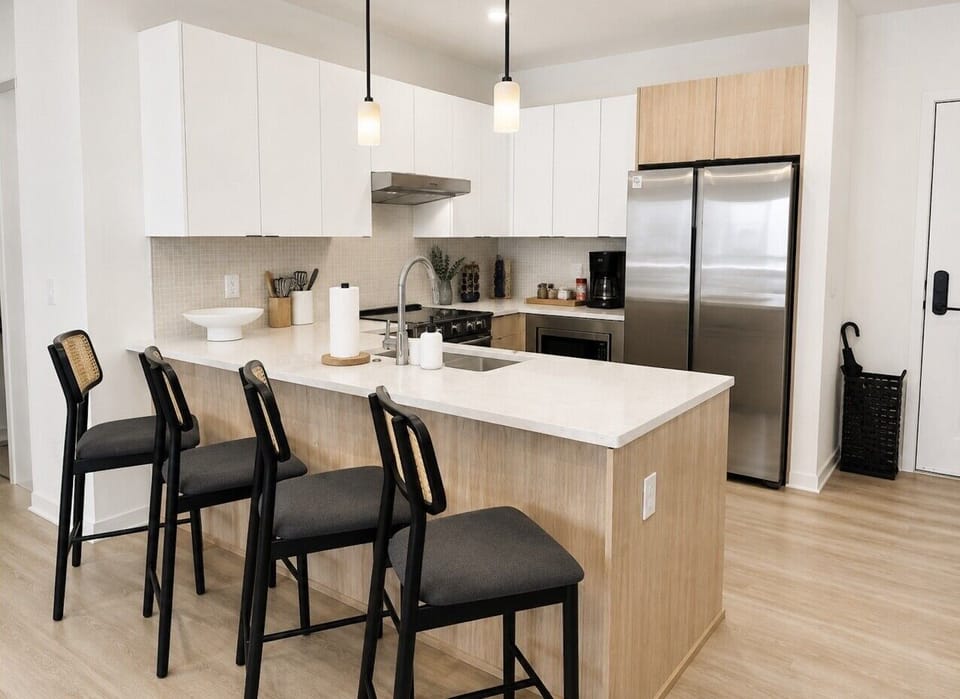 Four person eat in kitchen with Keurig (pods provided) and Drip (bring your own grounds) Coffee Makers