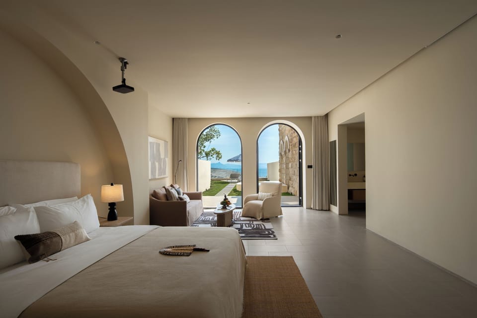 Cloud stairs and sea view pool double bed room | Premium bedding, down comforters, free minibar, free WiFi
