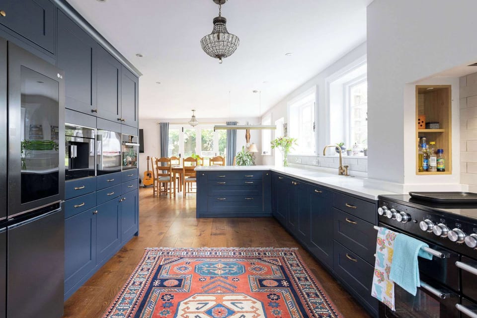 A charming kitchen corner with farmhouse-style fixtures and a warm aesthetic