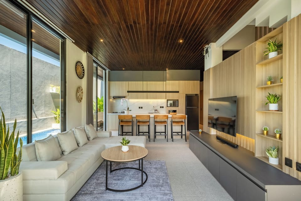 Deluxe Villa, 3 Bedrooms, Balcony, Garden View | Living area | 42-inch flat-screen TV with digital channels, TV