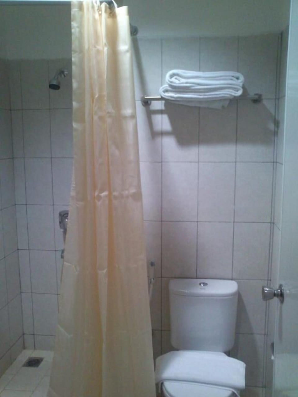 Shower, rainfall showerhead, free toiletries, bidet