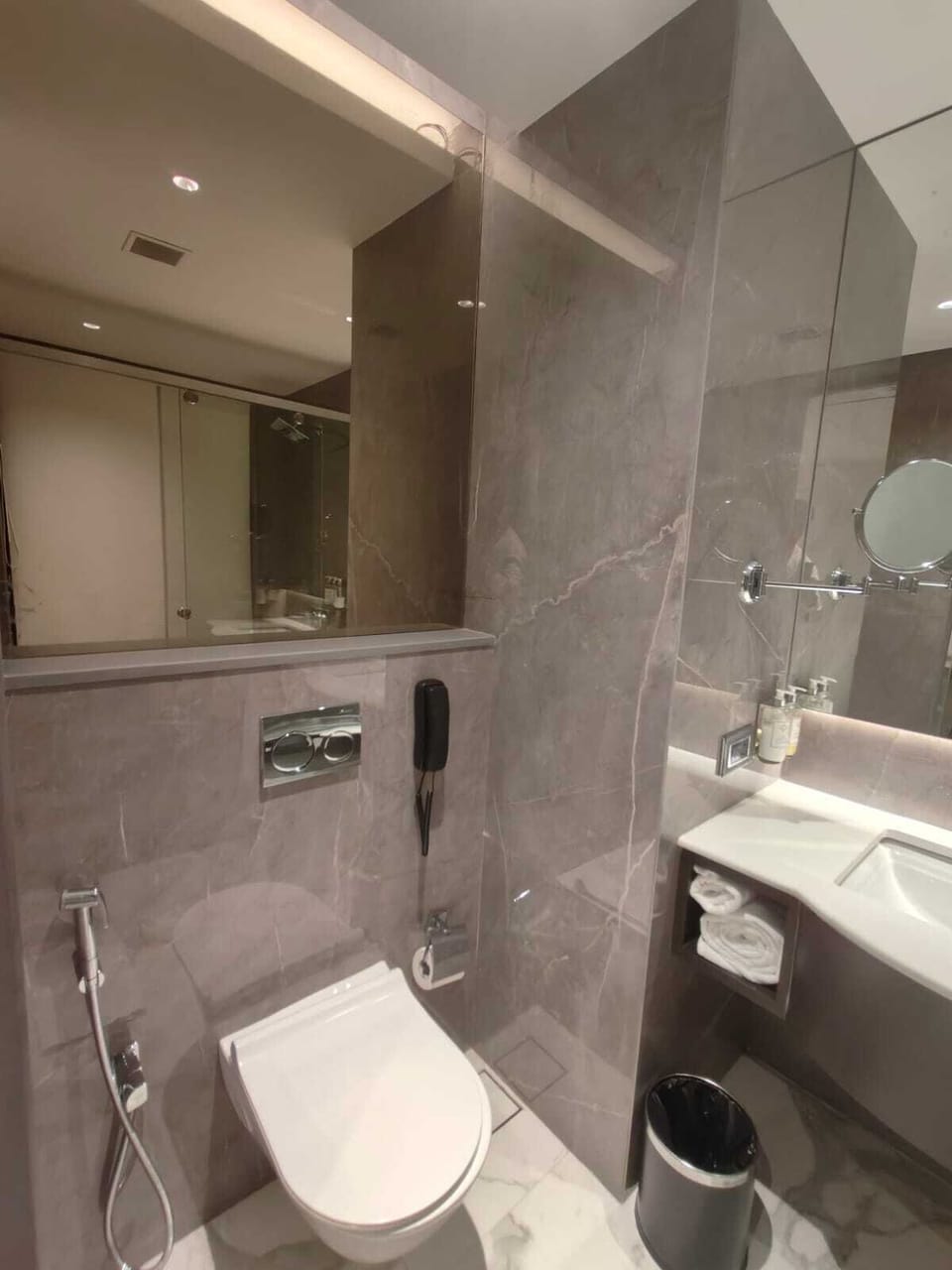 Free toiletries, hair dryer, slippers, bidet