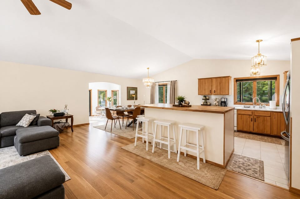 Large kitchen island.