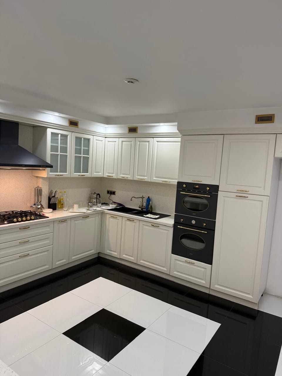 Luxury Apartment, Garden View | Shared kitchen | Full-size fridge, microwave, oven, stovetop