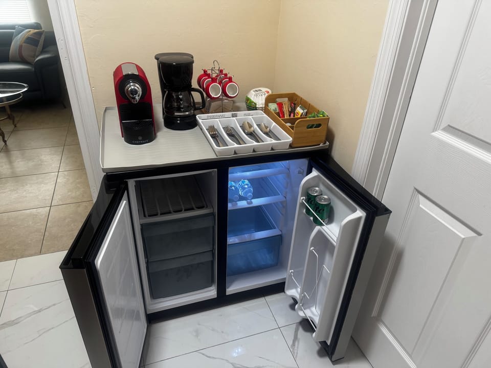 Refrigerator, freezer and expresso machine