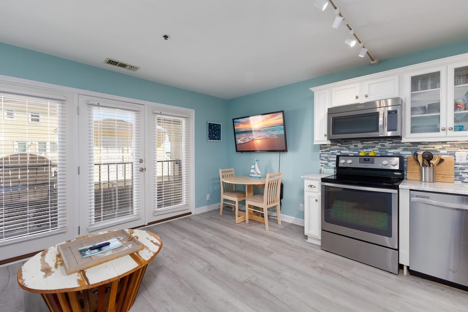 Open concept condo with modern aesthetics